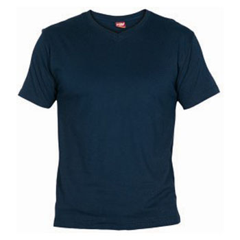 Camiseta pico manga hombre corta ref. 6603 color azul oscuro